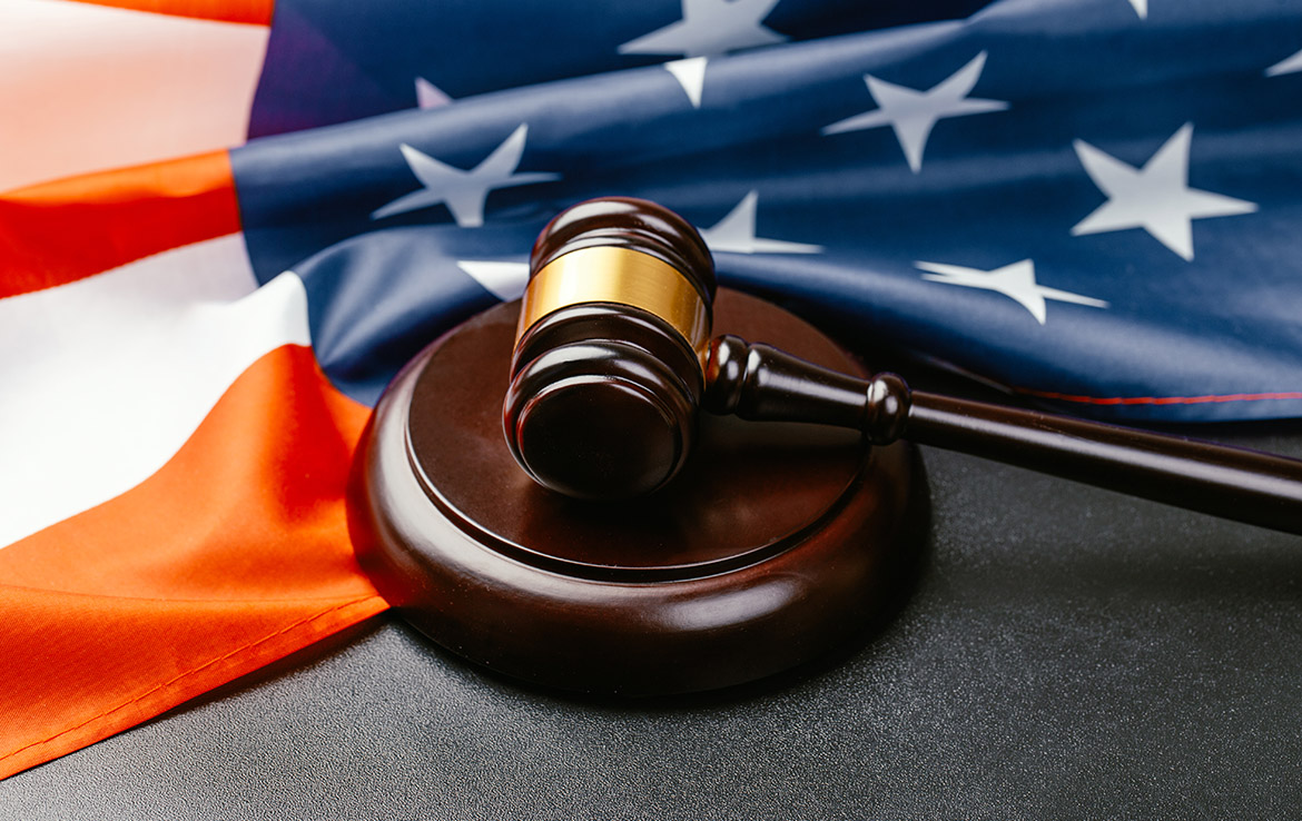 judges gavel judges gavel with American flag on table